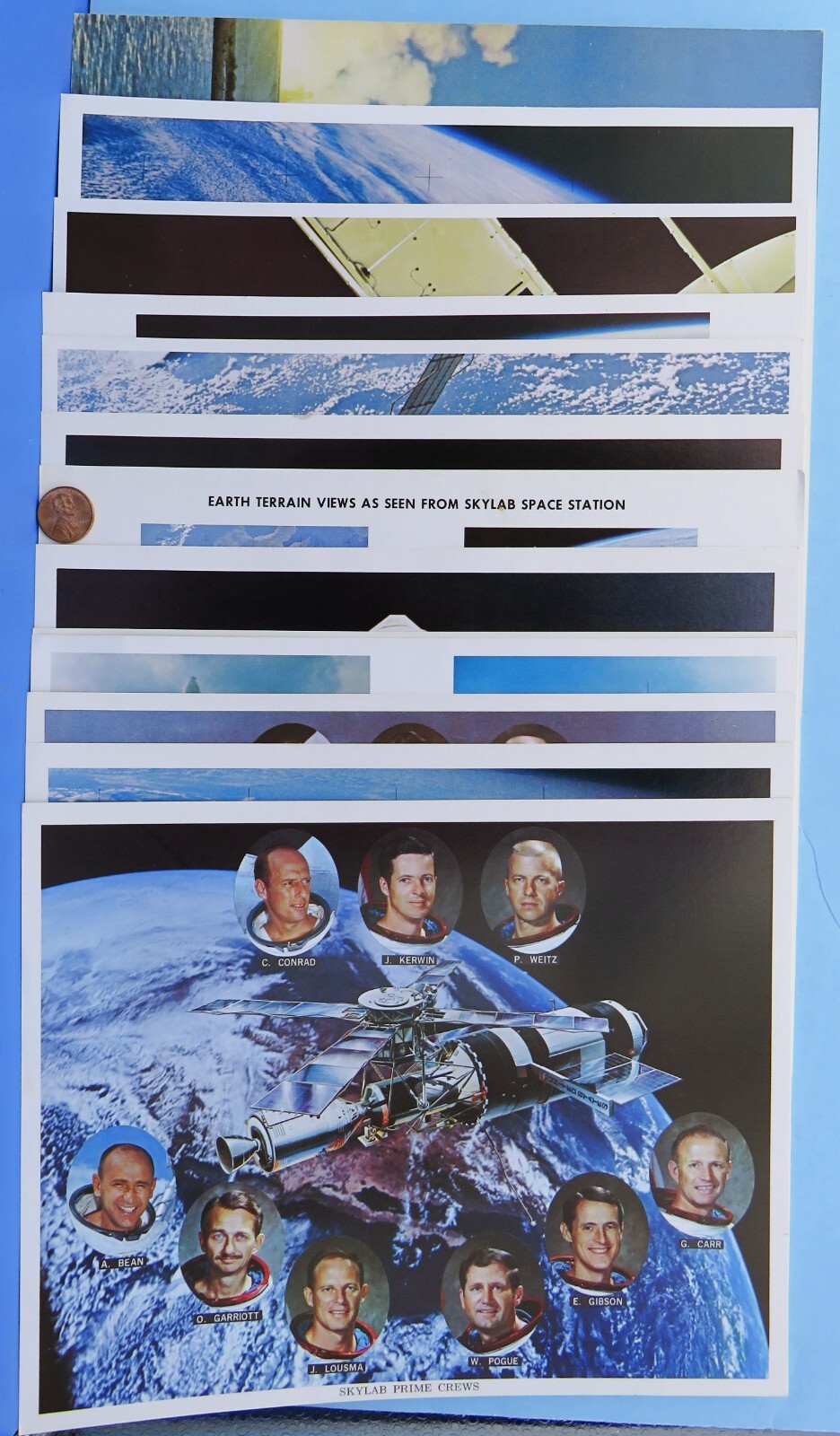 NASA litho Photo Lot of 13 & COVER vtg SKYLAB Color! Launch Satellite Astronauts