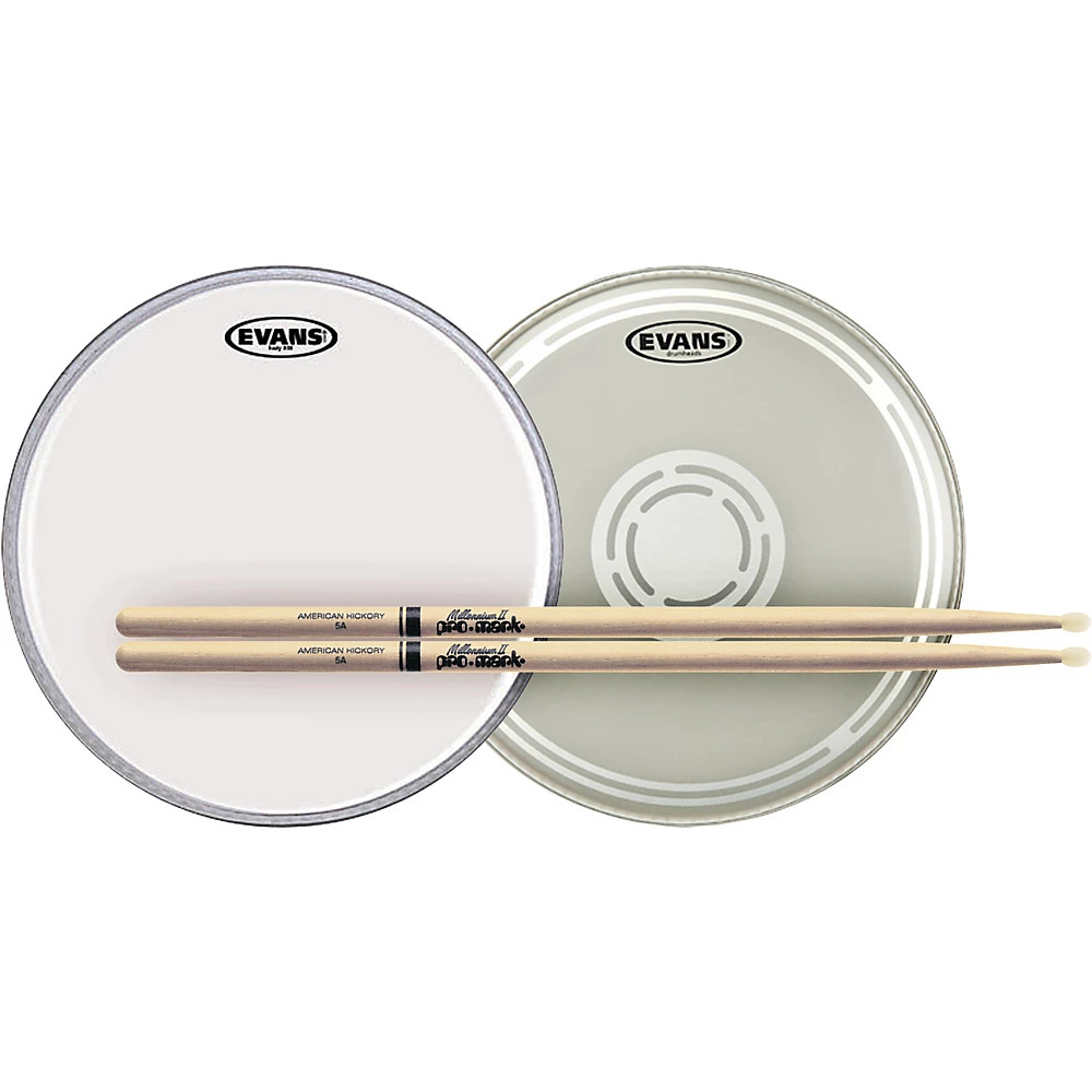Evans EC Reverse Dot Snare Batter/Snare Side Head/Free Pair ProMark Sticks N 5A