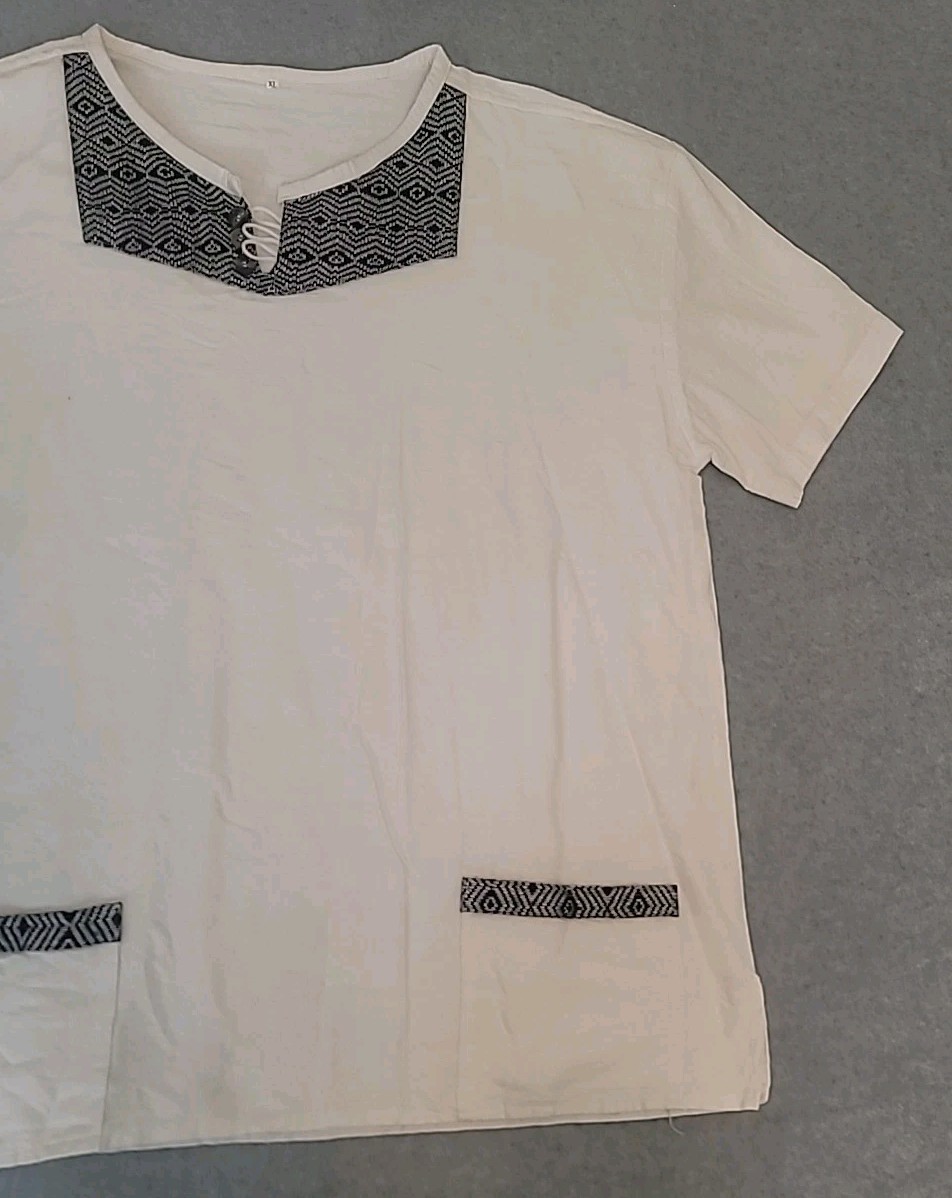 Ethiopian Traditional Embroidered Men Shirt Size XL