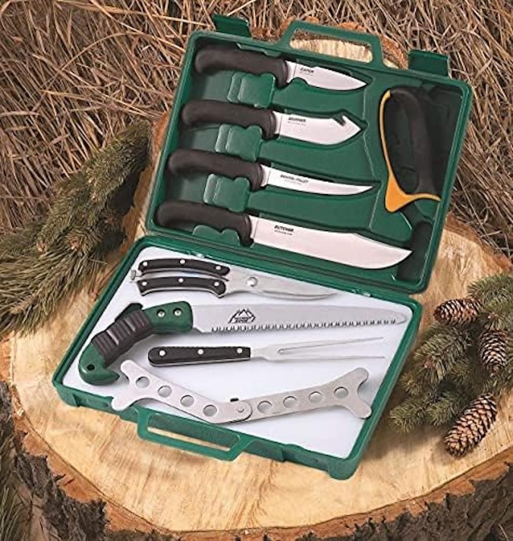 Game Processor, PR-1, Complete 12-Piece Hunting Knife Kit for Processing Big Gam