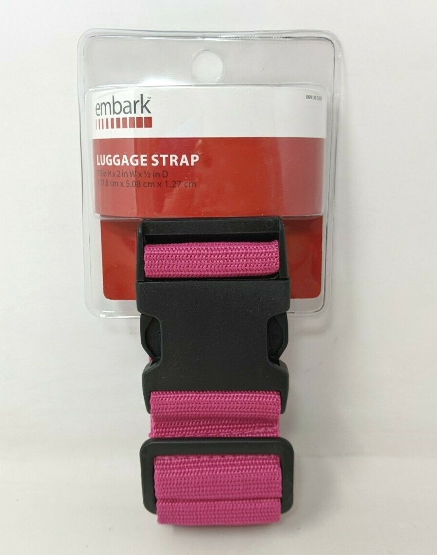 New Embark Pink 70" x 2" Adjustable Luggage Strap Secure Bags Quick Release TT20