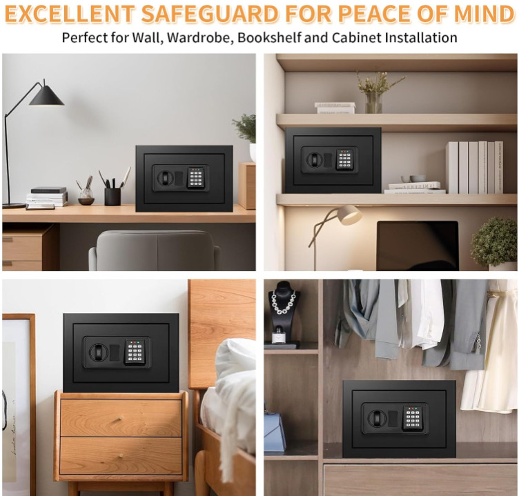 1.2 Cuft Fireproof Waterproof Home Safe Digital Keypad with Shelf