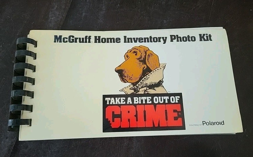 Vintage Crime Dog McGruff Home Inventory Photo Kit Courtesy Of Polaroid