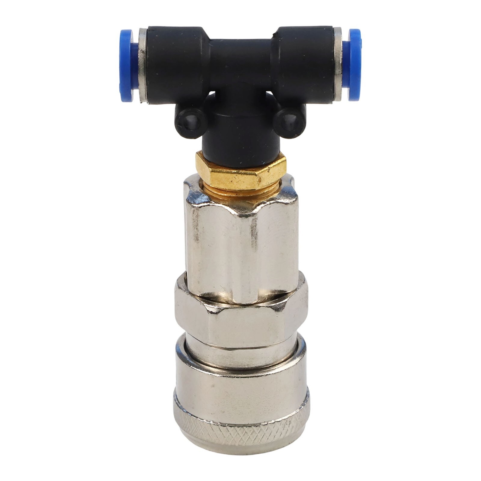 Three way Pneumatic Tank Connector Straight Through Joint Metal Material
