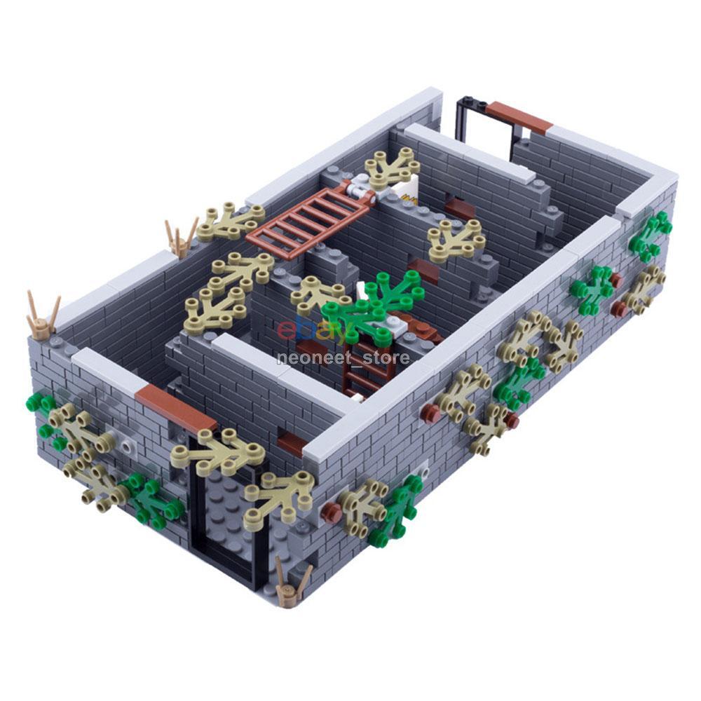 MOC WWII Modern Military Battle Scene Ruins View City Building Blocks Model Set