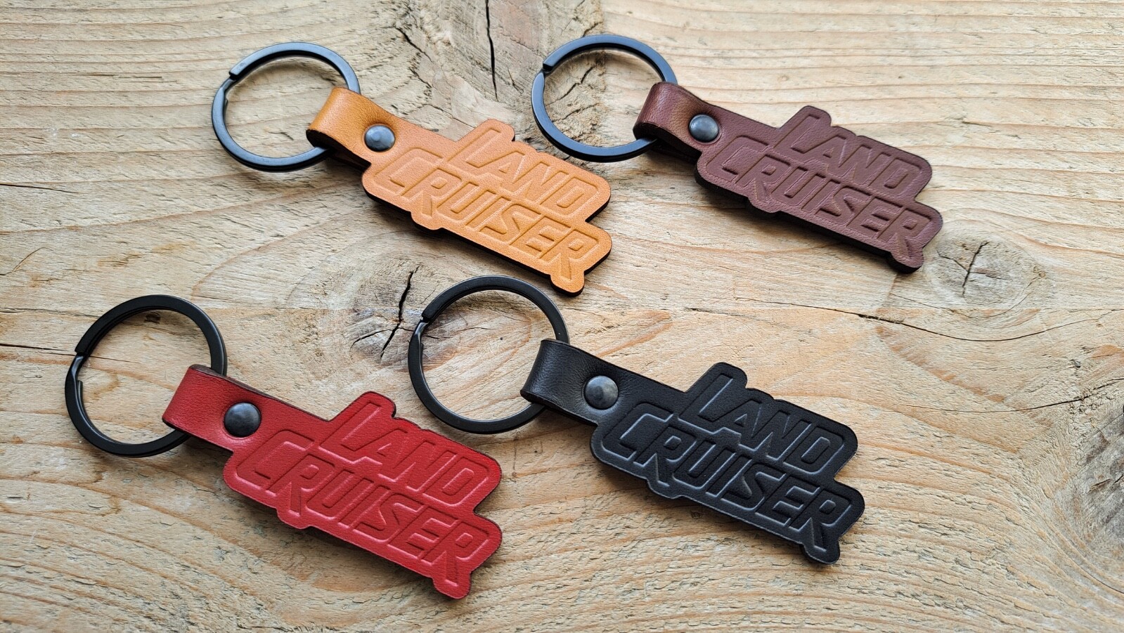 Leather Keychain compatible with Land Cruiser Key Fob Ring