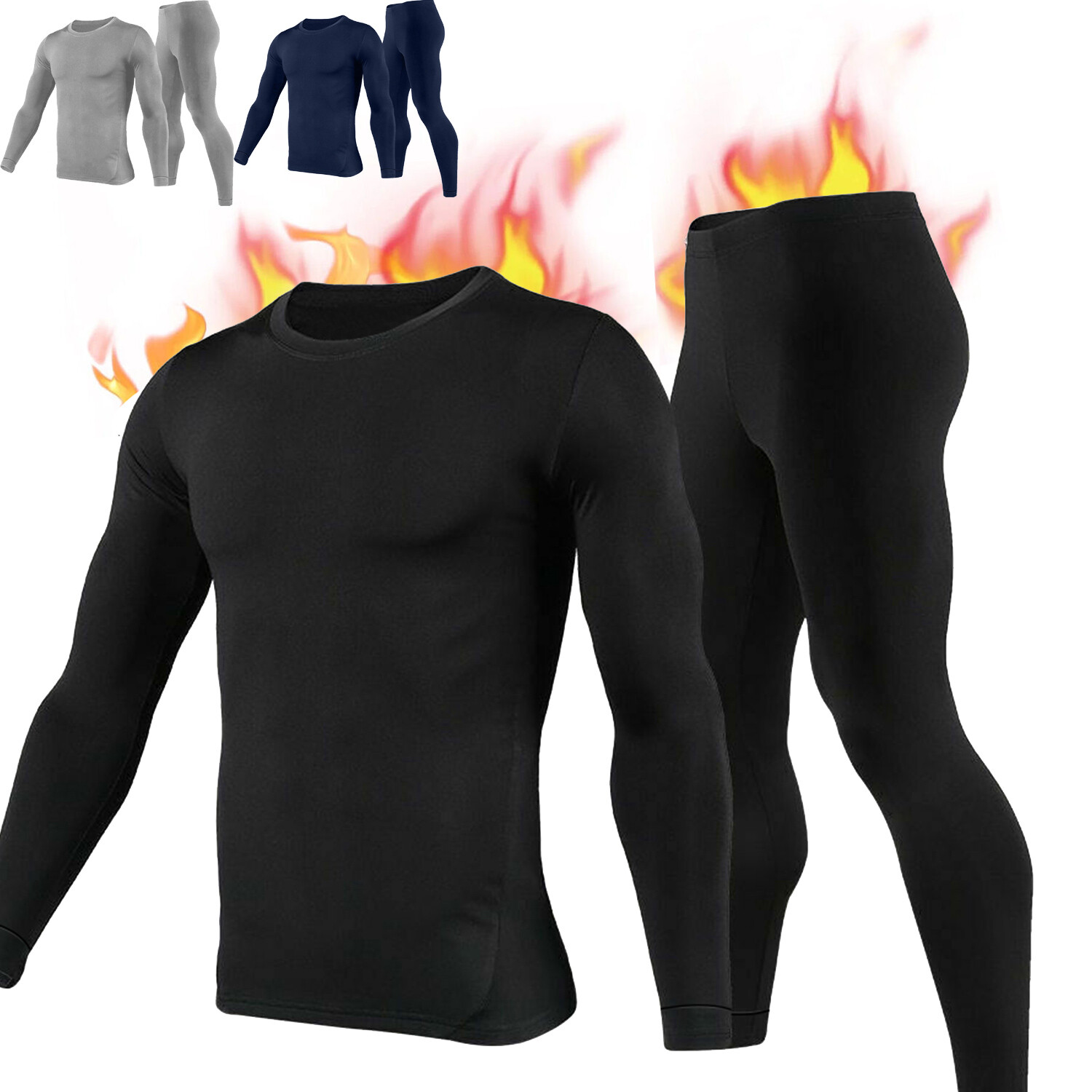 New Men's Thermal Underwear Set Winter Warm Long Johns Shirts Tops & Bottom Suit
