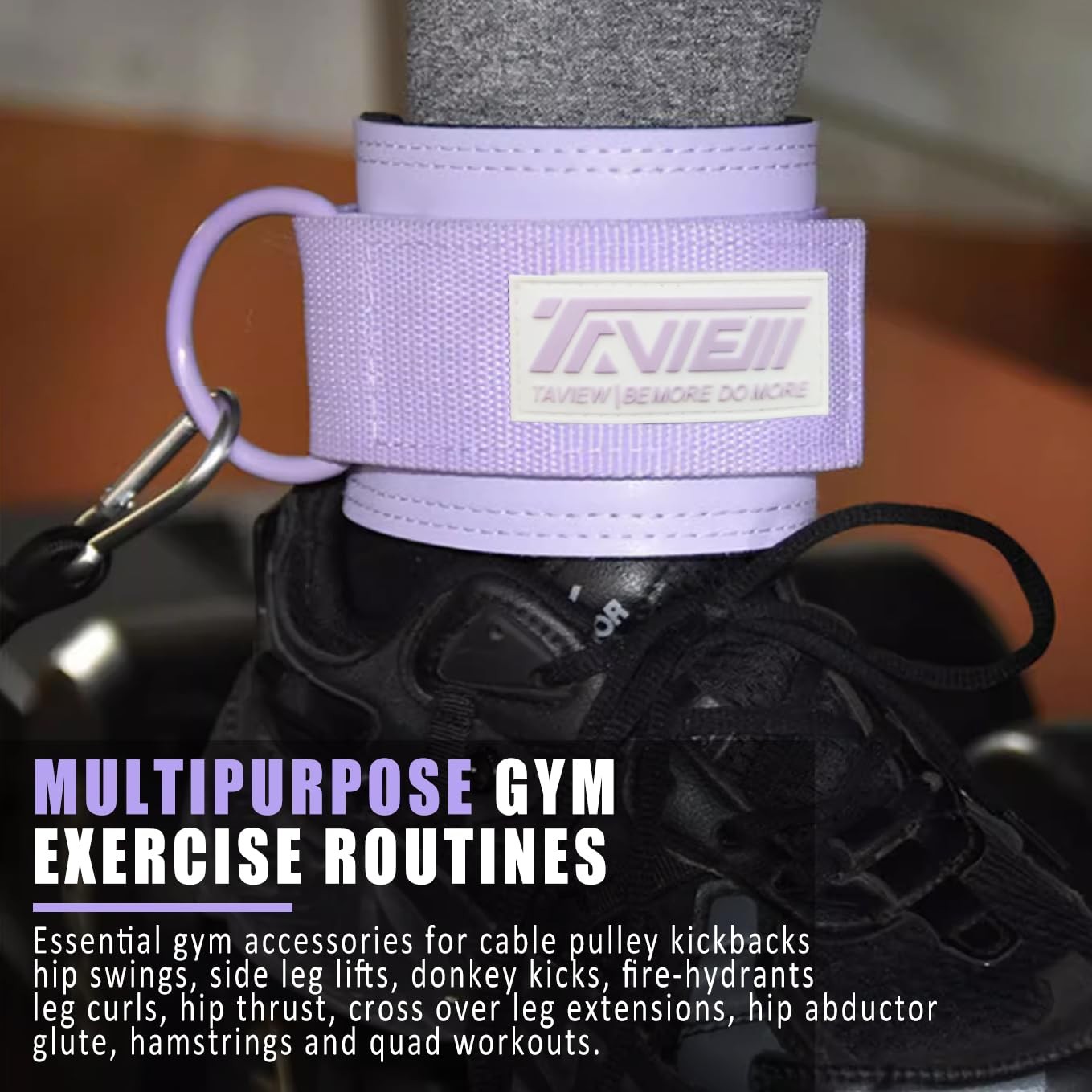 TAVIEW Ankle Straps Cable Machine Attachment for Gym - Purple-Pair