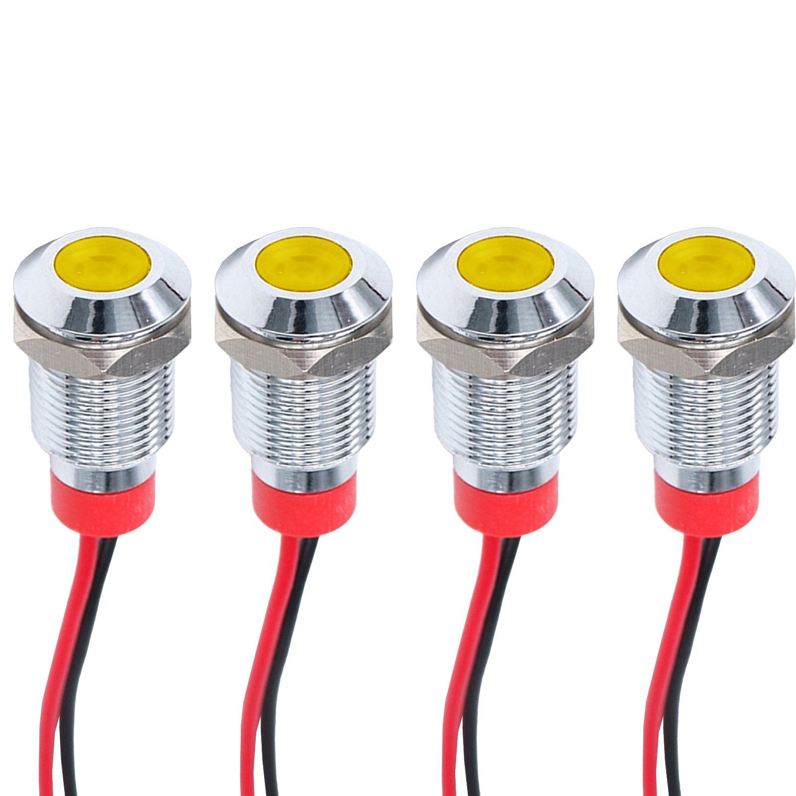 Low Current Consumption 10mm LED Signal Indicators Weatherproof 4 Pack