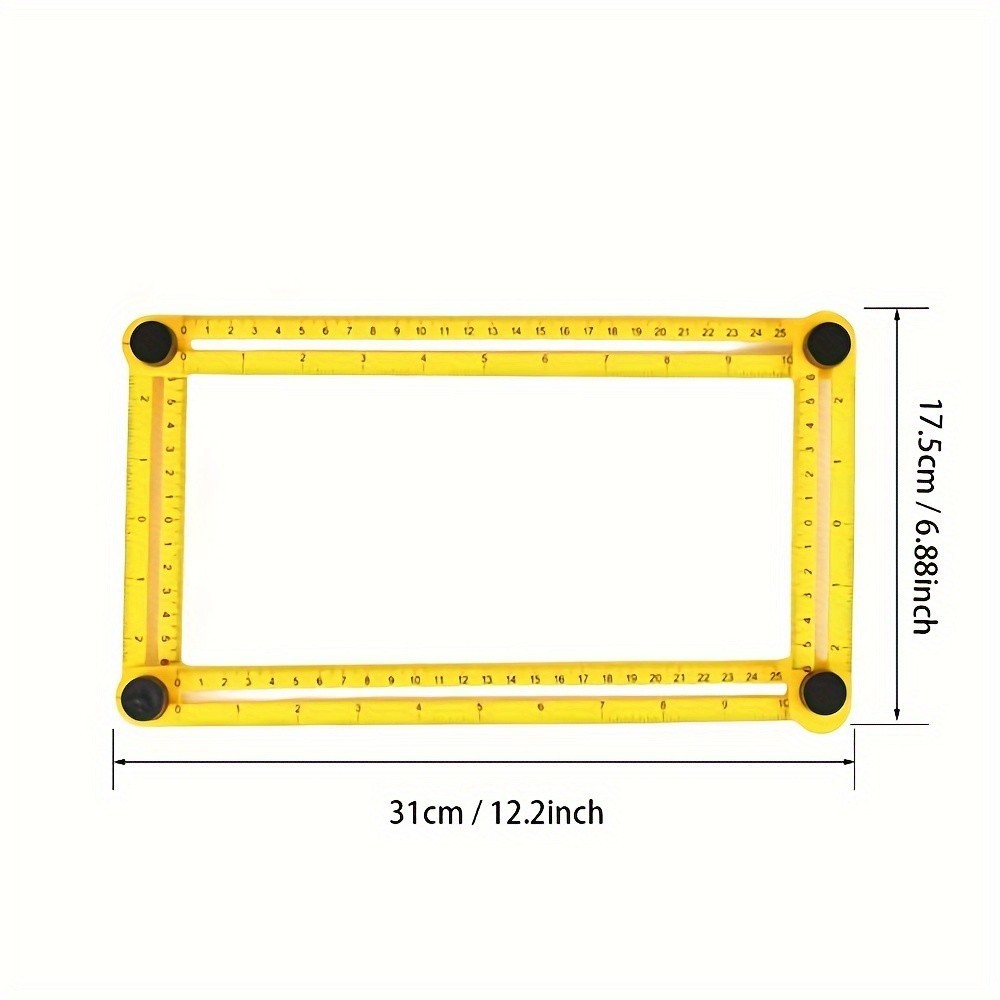 1PC Multi-Functional ABS Plastic 4-Fold Ruler - Foldable Measuring Tool for Wood