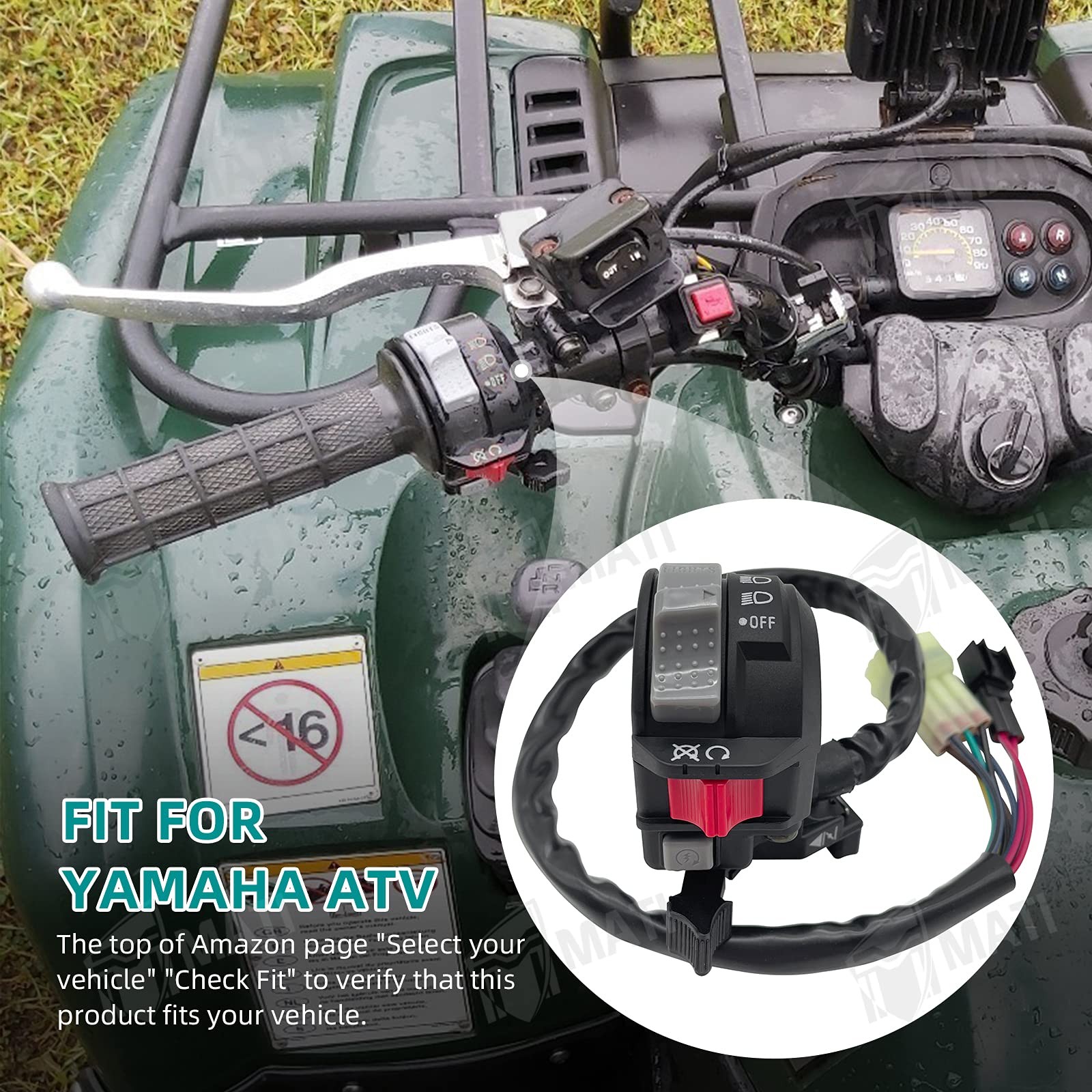 M MATI Left Handlebar Switch Control Engine Start Run Off Headlight for Yamaha Y