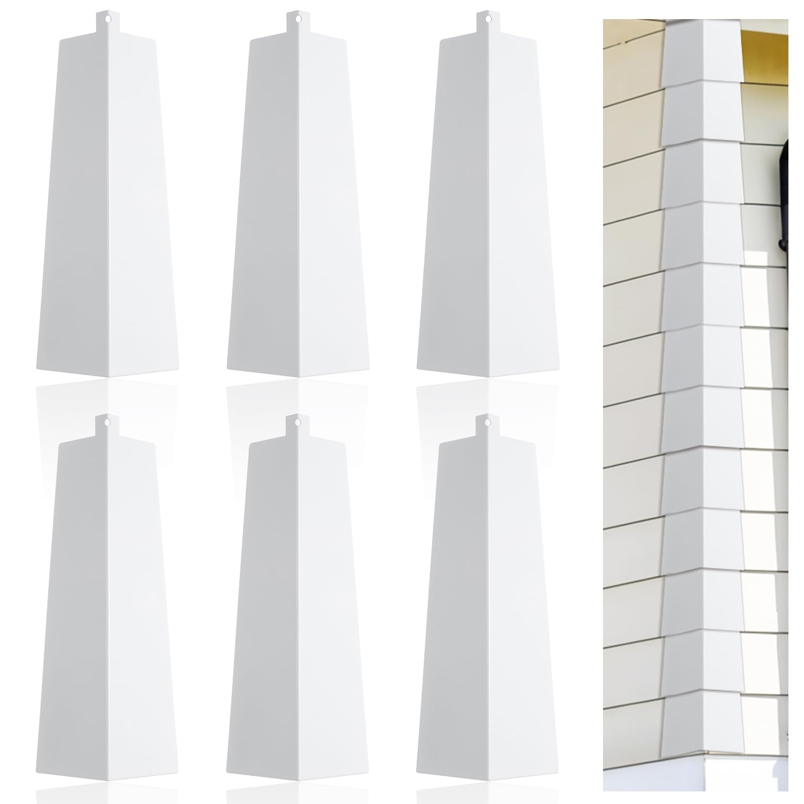 6 Pcs Aluminum Siding Corners 8 Inch Outside Corner Caps Smooth White