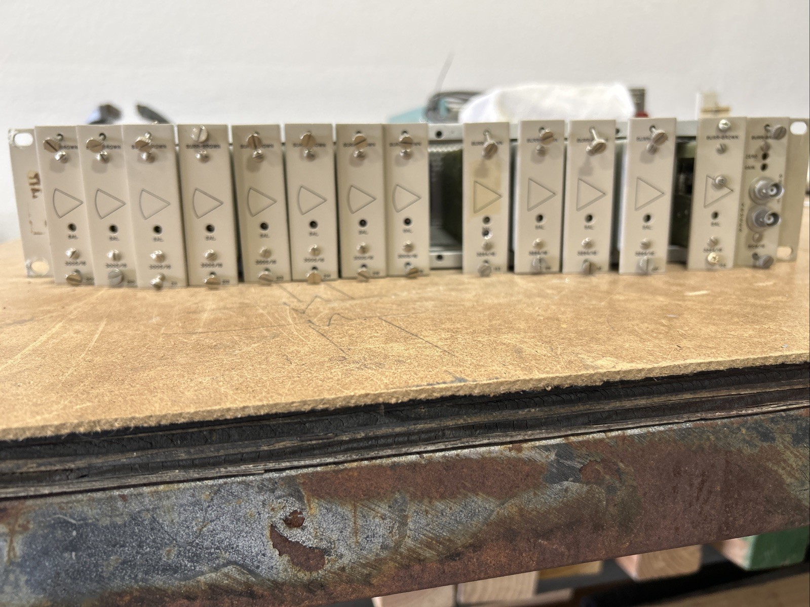 Vintage Burr-Brown Rack Mount Analog Module System:3005/16s, 3264/16s, 8109/16.