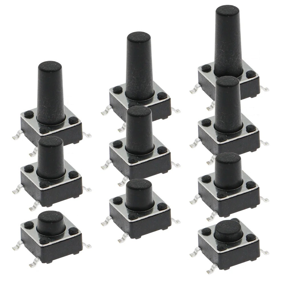 50x Tactile Switch Self-Reset Push Button 4-Pin 12V 50mA 4mm/7mm/10mm/12mm/25mm