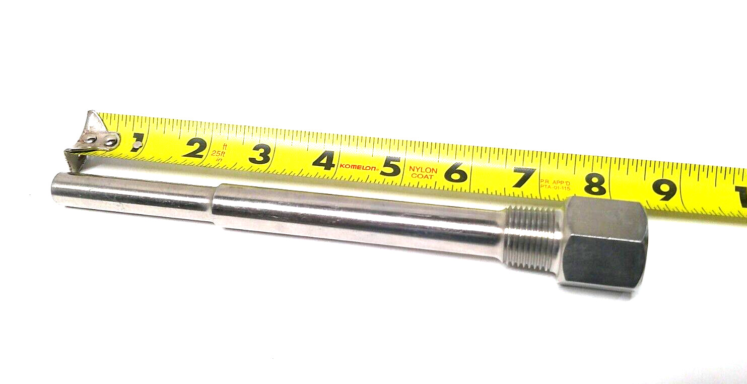 Thermowell 304ss 1/2" FPT x 6-1/2" L x 1/2" MTP Machined Tube    Z242