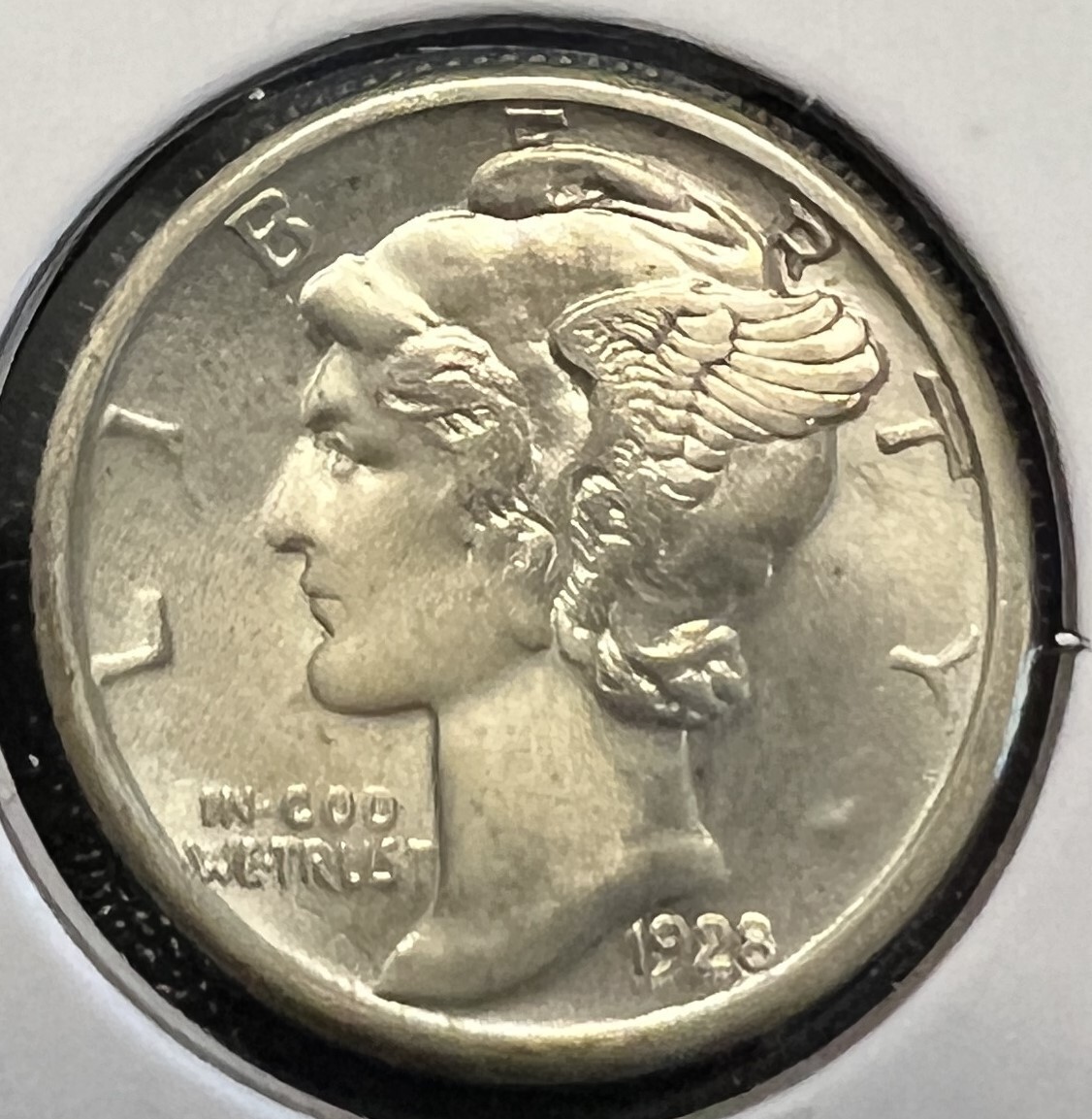 1928-S MERCURY SILVER DIME SOFT STRIKE BU+ COIN ACTUAL COIN #6430