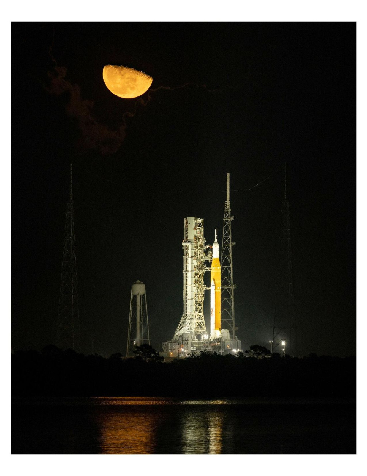 2022 NASA Artemis I Flight Test Moonlit Launch 8x10 Photo Print On 8.5" x 11"