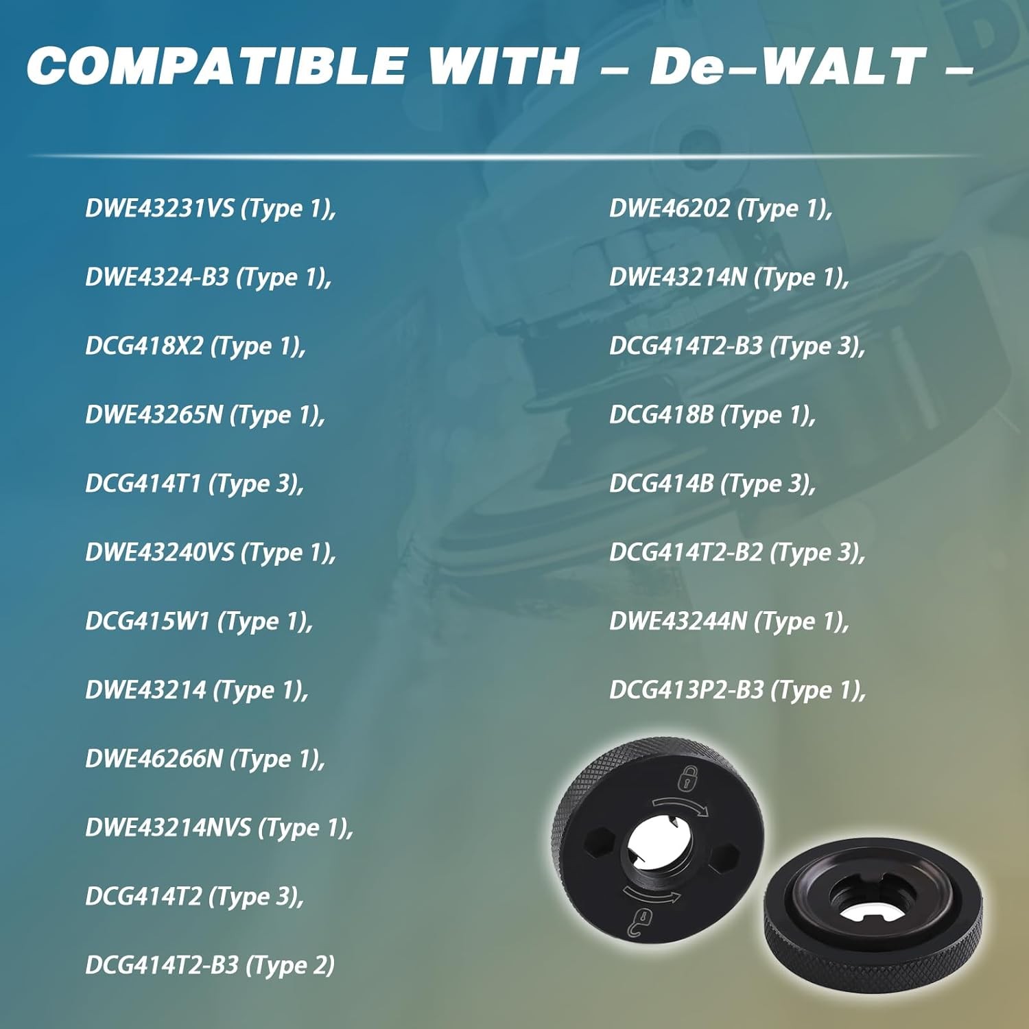 2x N484249 Angle Grinder Flanged Hex Nut For DeWalt Grinder DCG413B DCG413B-B3