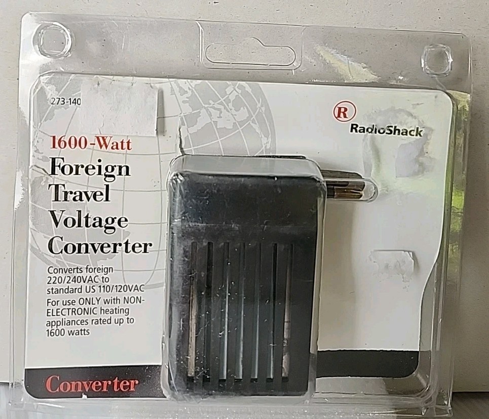 Radio Shack 273-140 Foreign Travel Voltage Converter Up To 1600W Open Box