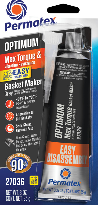 Permatex Optimum Grey Rtv Silicone 3 Oz 12/Case Chemicals