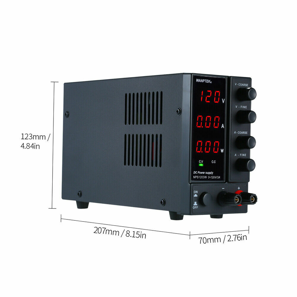 8.15“ Adjustable NPS1203W 0-120V 0-3A Switching 3 Digits Display Q4H4 Portable