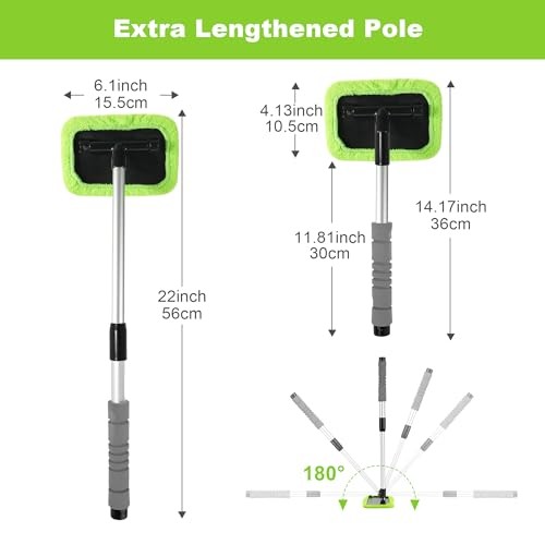 XINDELL Windshield Cleaner Tool – Car Window Cleaning Toolch 22in Green