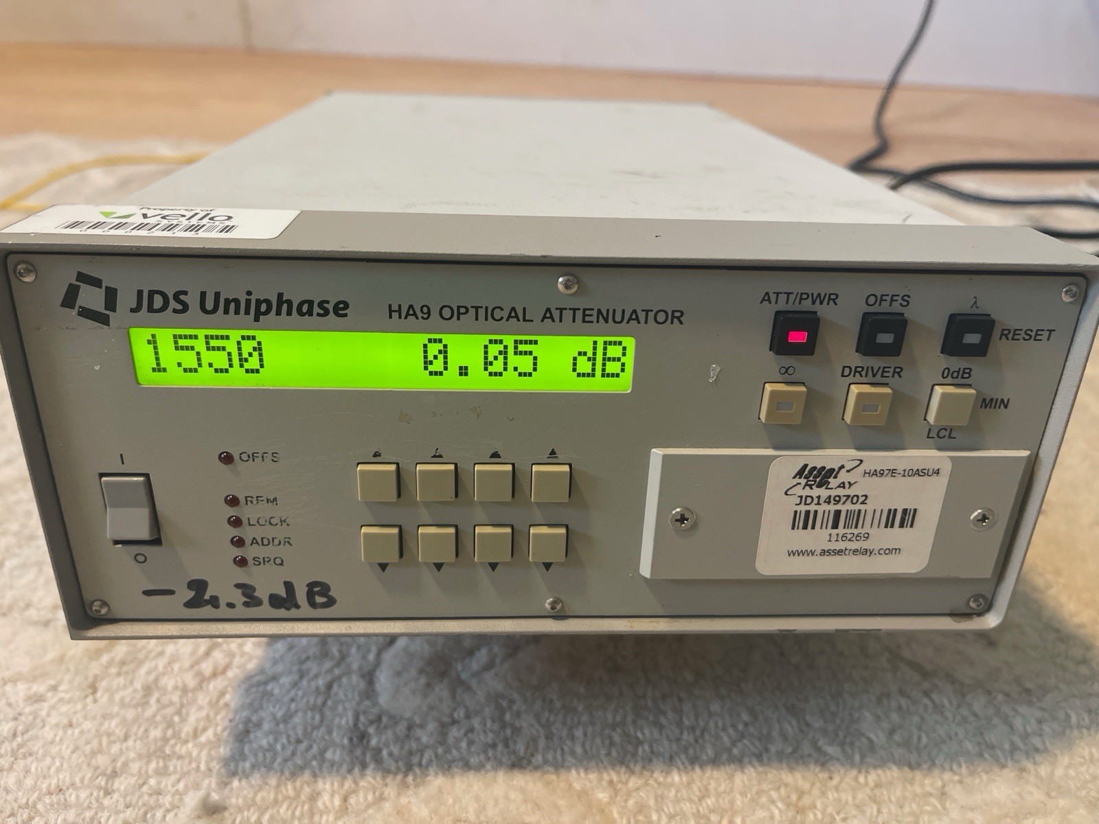 JDS Uniphase HA9 Optical Attenuator HA97E+10ASU4 1550nm Tested