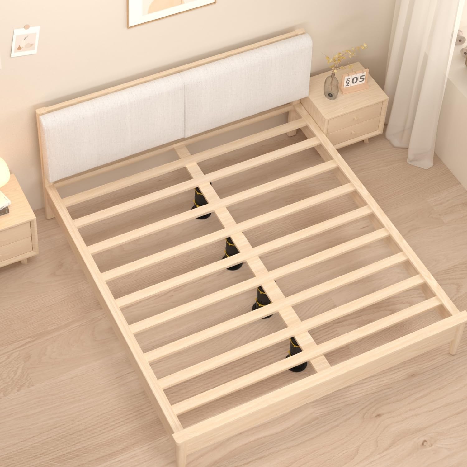 Upgraded 4-Pack Bed Support Legs, Adjustable Height Bed Frame Support Legs, B...