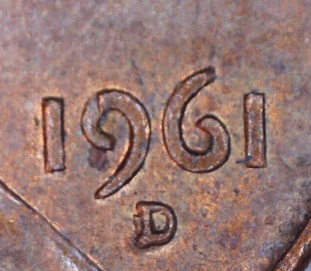 1961 D Lincoln Memorial Repunched Mint Mark