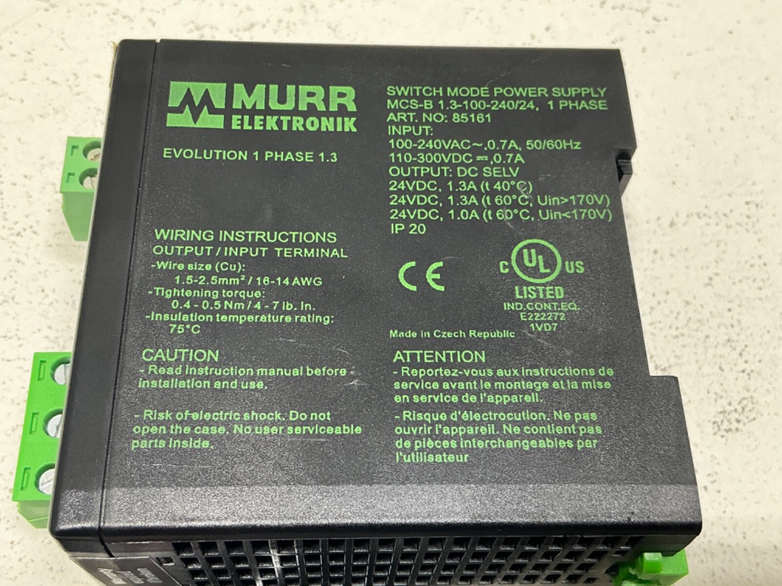 MURR ELEKTRONIK SWITCH MODE POWER SUPPLY 85161