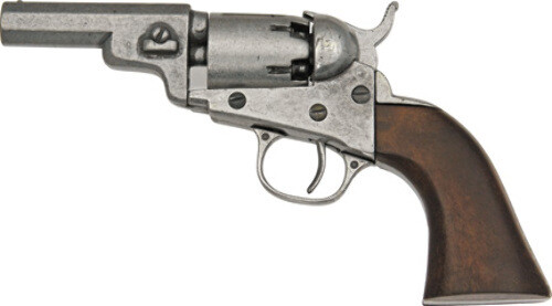 Denix Wood Grip Gray Barrel and Fittings Pocket Pistol Replica