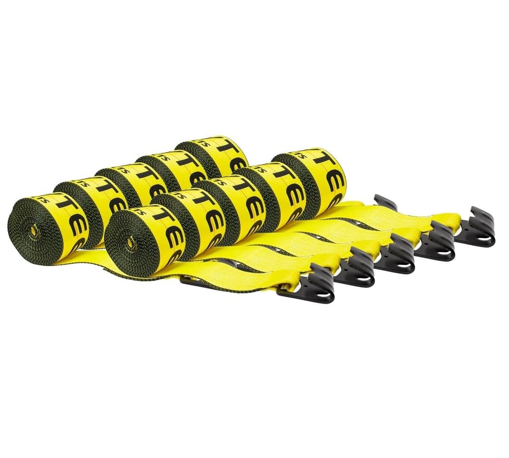 10 PK 4"x 40' Truck Straps for Flatbed Trailer with Flat Hook - 16200 LBS BS