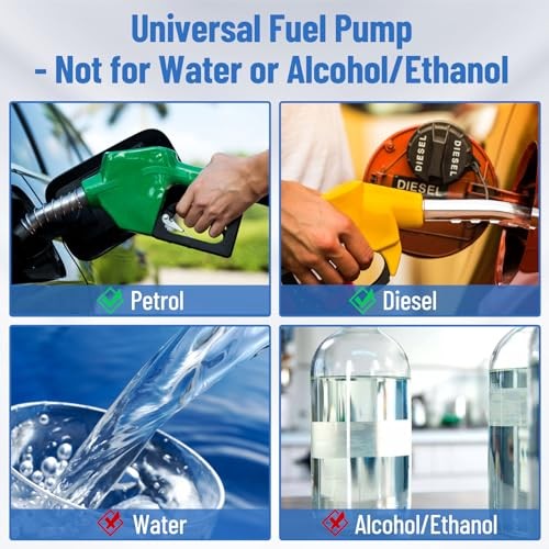 Universal Electric External Inline Fuel Pump, 12V 300LPH High Flow Rate, with