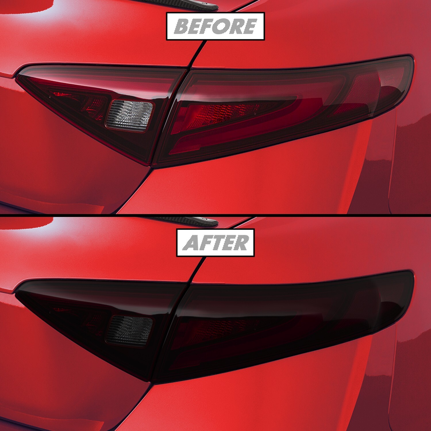 FOR 17-23 Alfa Romeo Giulia Tail Light SMOKE Precut Vinyl Tint Overlays