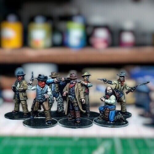 Wild West Wargames Collectors Figures 28mm Outlaws on Foot Gunfighters Ball