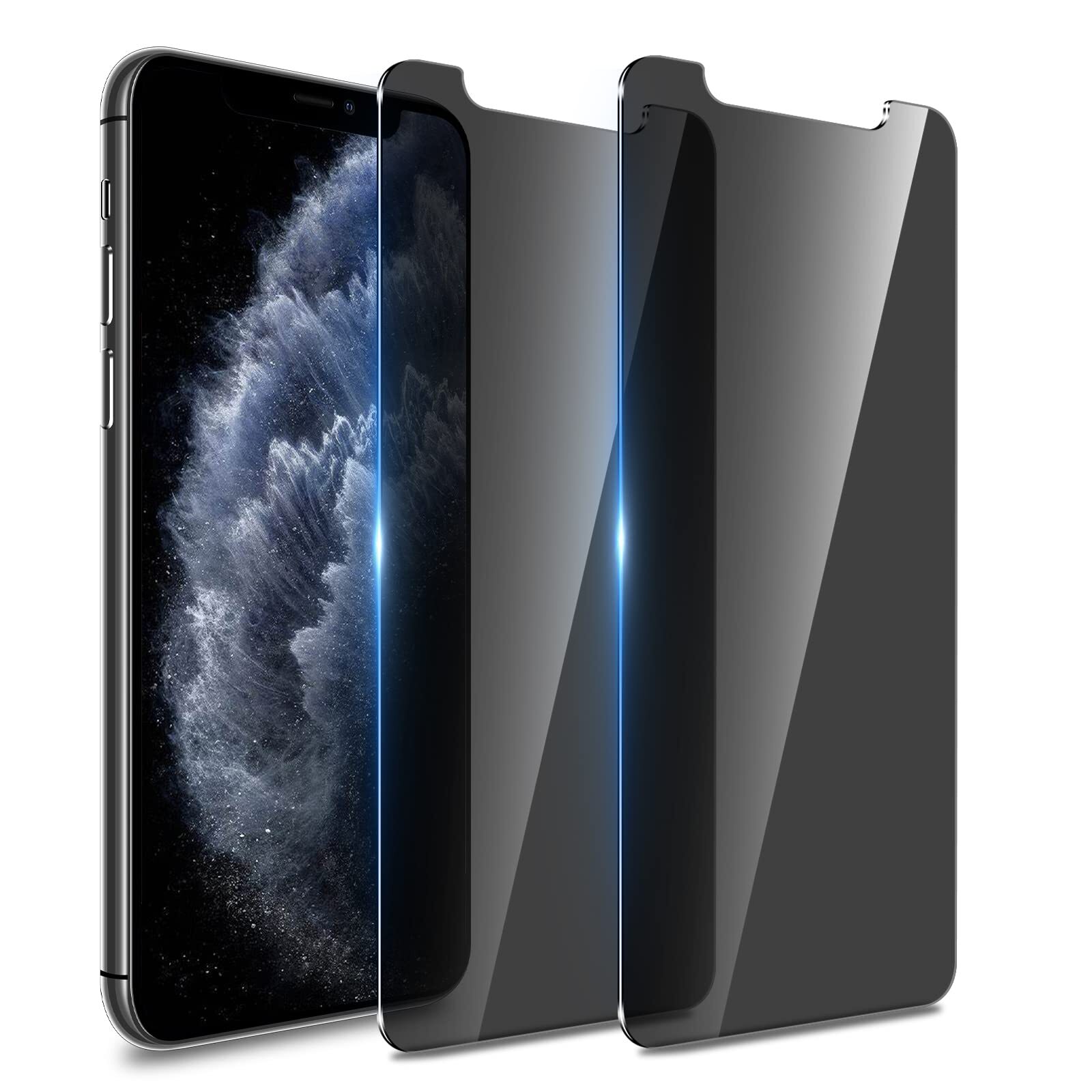 2x Protector De Pantalla Privacidad Cristal 9H Para iPhone 11 Pro Max Antiespía