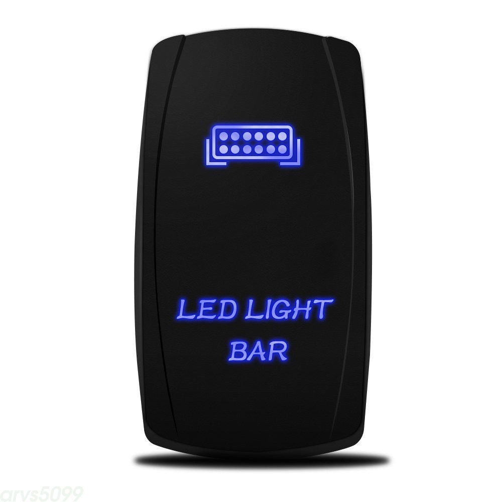 12V 5pin LED LIGHT BAR Rocker Switch ON-OFF BLUE Light 20A  LED BAR switch