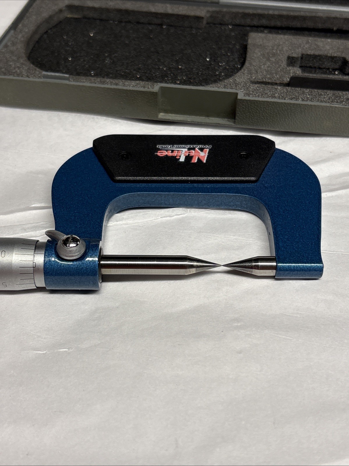 NULINE PRECISION 15° POINT MICROMETER 0-1" RANGE .001" GRADS W/case & Wrench