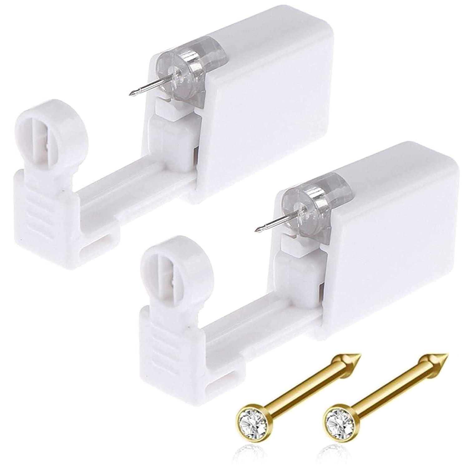 Nose Piercing Gun Kit - 6Pcs Self Unit Disposable Silver