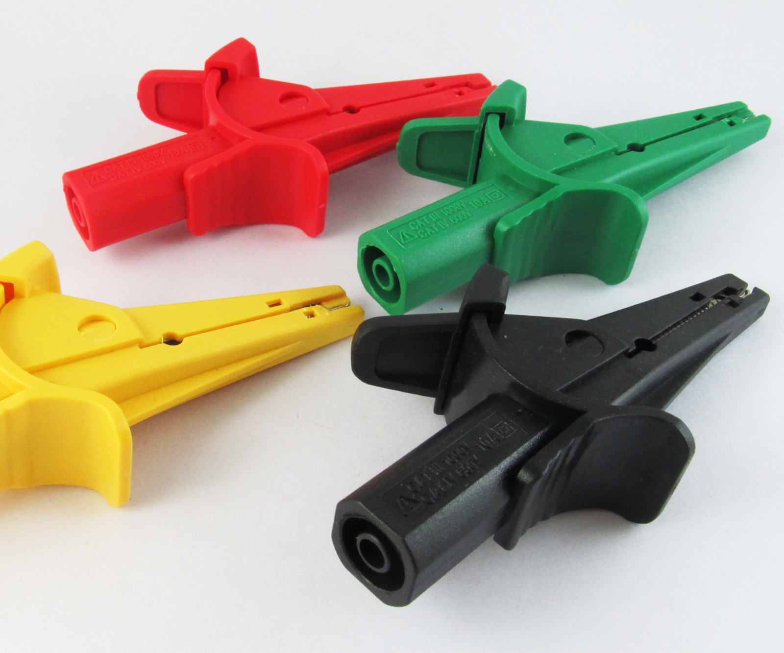 4 Colors Long Jaw Safety Alligator Clip to 4mm Banana Jack Insulated Test Adapte