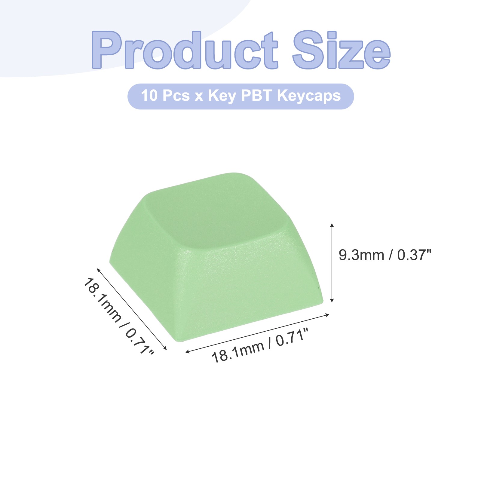 10Pcs XDA Profile Keycap Set PBT Mechanical Numeric Keypads, Grass Green
