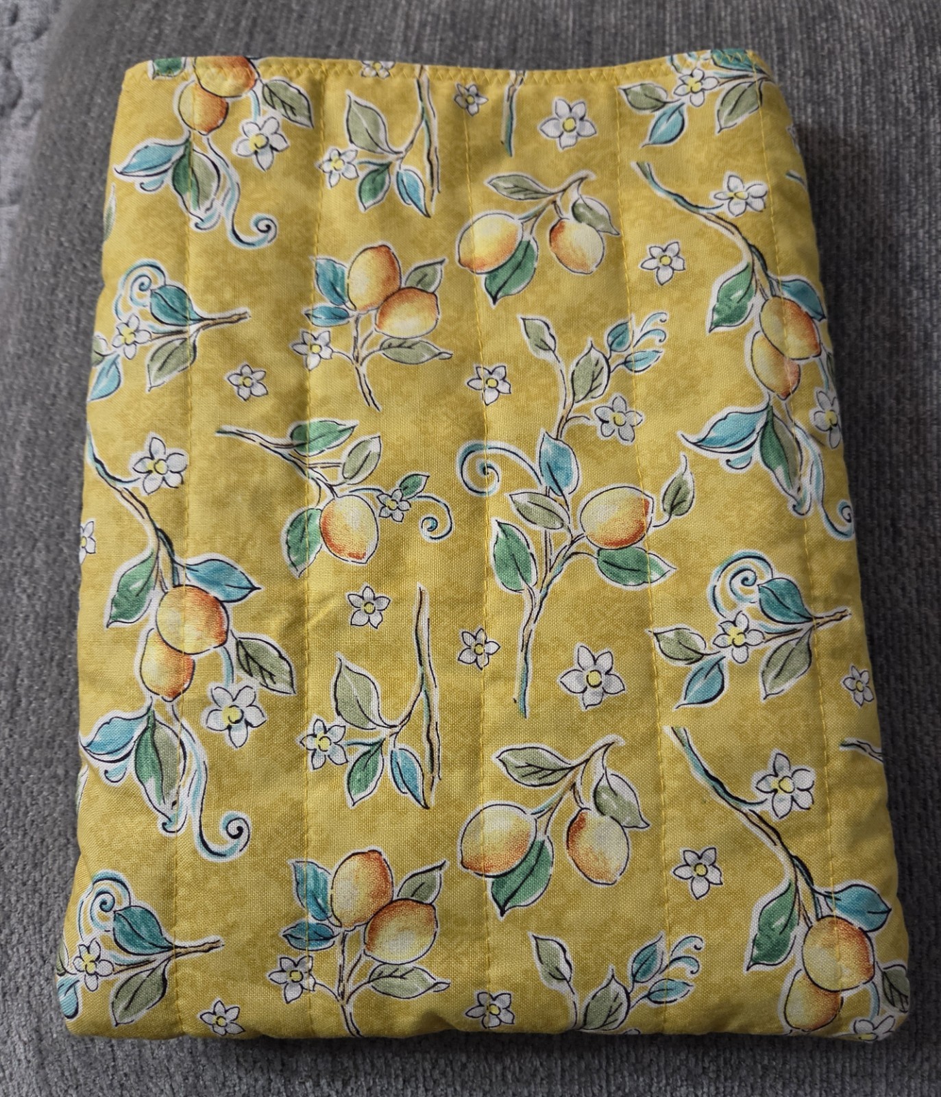 Handsewn Lemon Pattern Book Sleeve