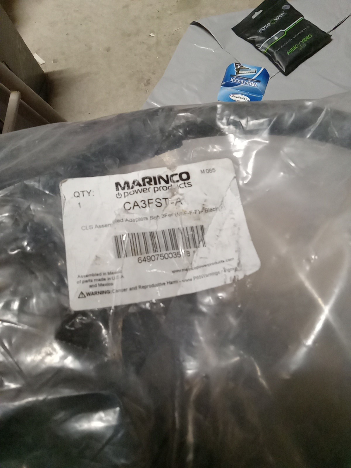 Marinco-CA3F-A-CL/CLS/CLM Hard 3Fer Adapter (M-F-F-F) - Black (A)-(Pack of 1)c3