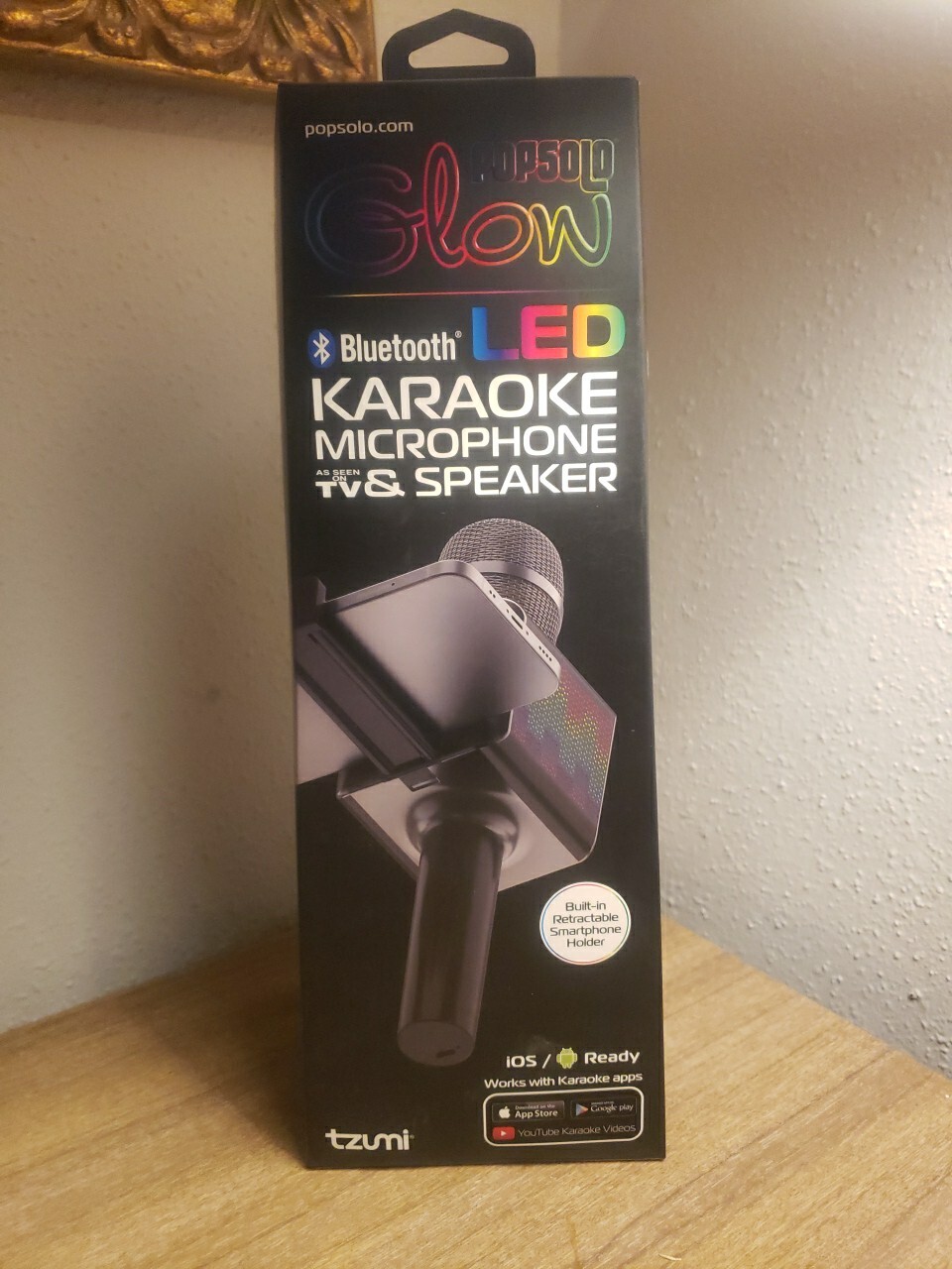 Tzumi PopSolo Glow Wireless LED Bluetooth Karaoke Microphone & Speaker