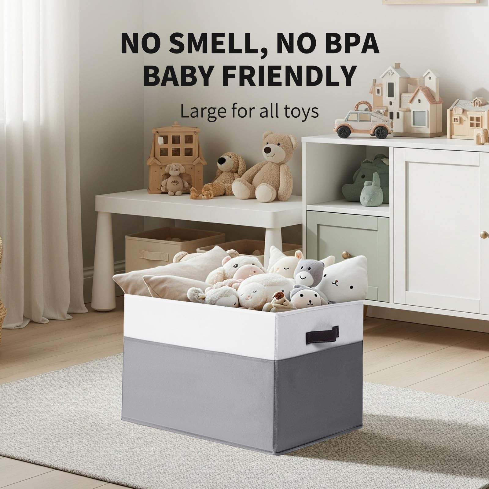 2 Pack EXTRA LARGE Blanket Storage Jumbo Large -2Pack, White with Grey