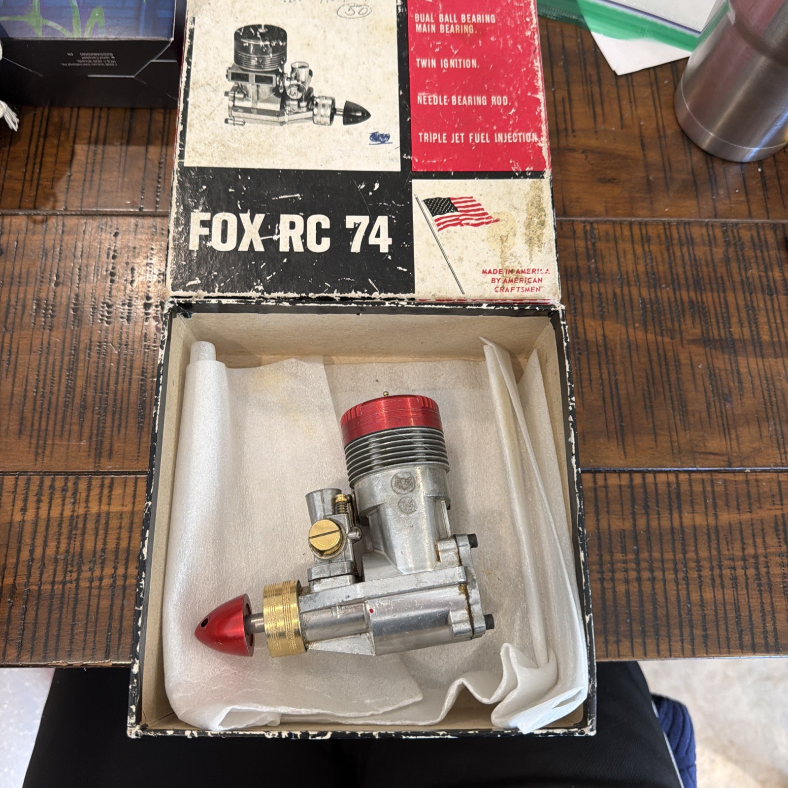 Fox Model RC74 Airplane Engine w/ Original Box