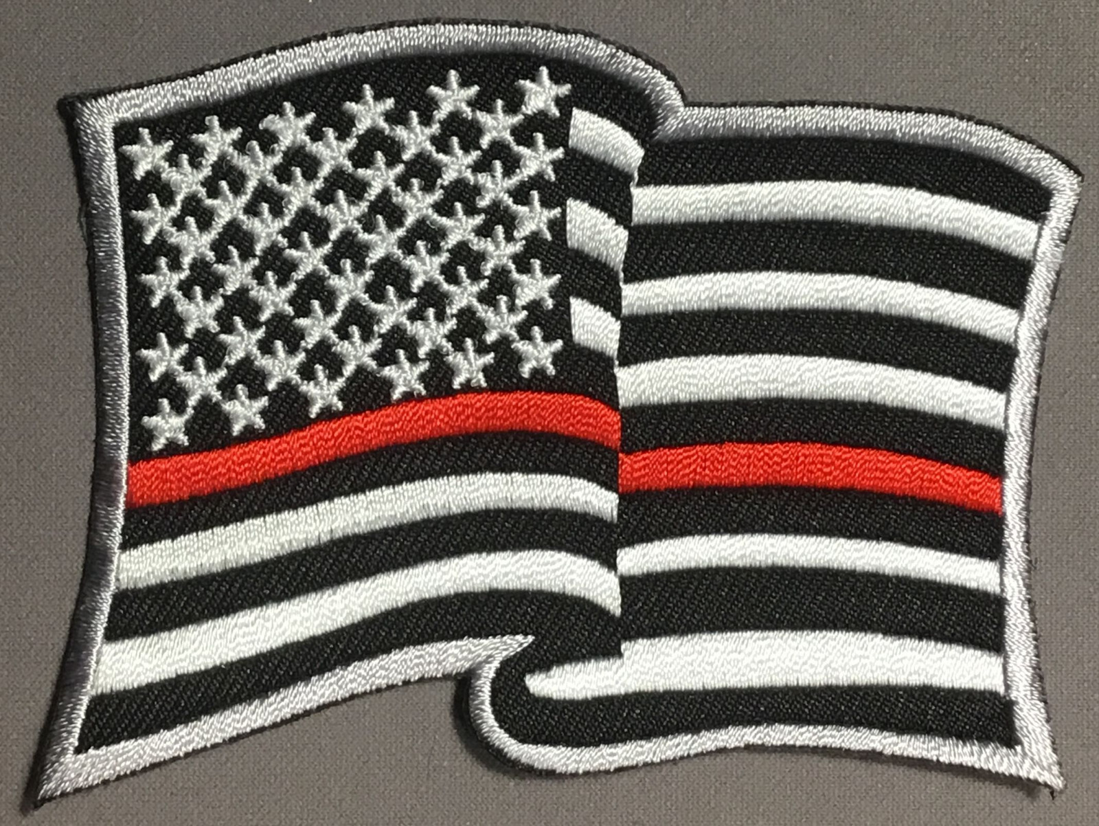 Thin Red Line Wavy Fire Department flag patch