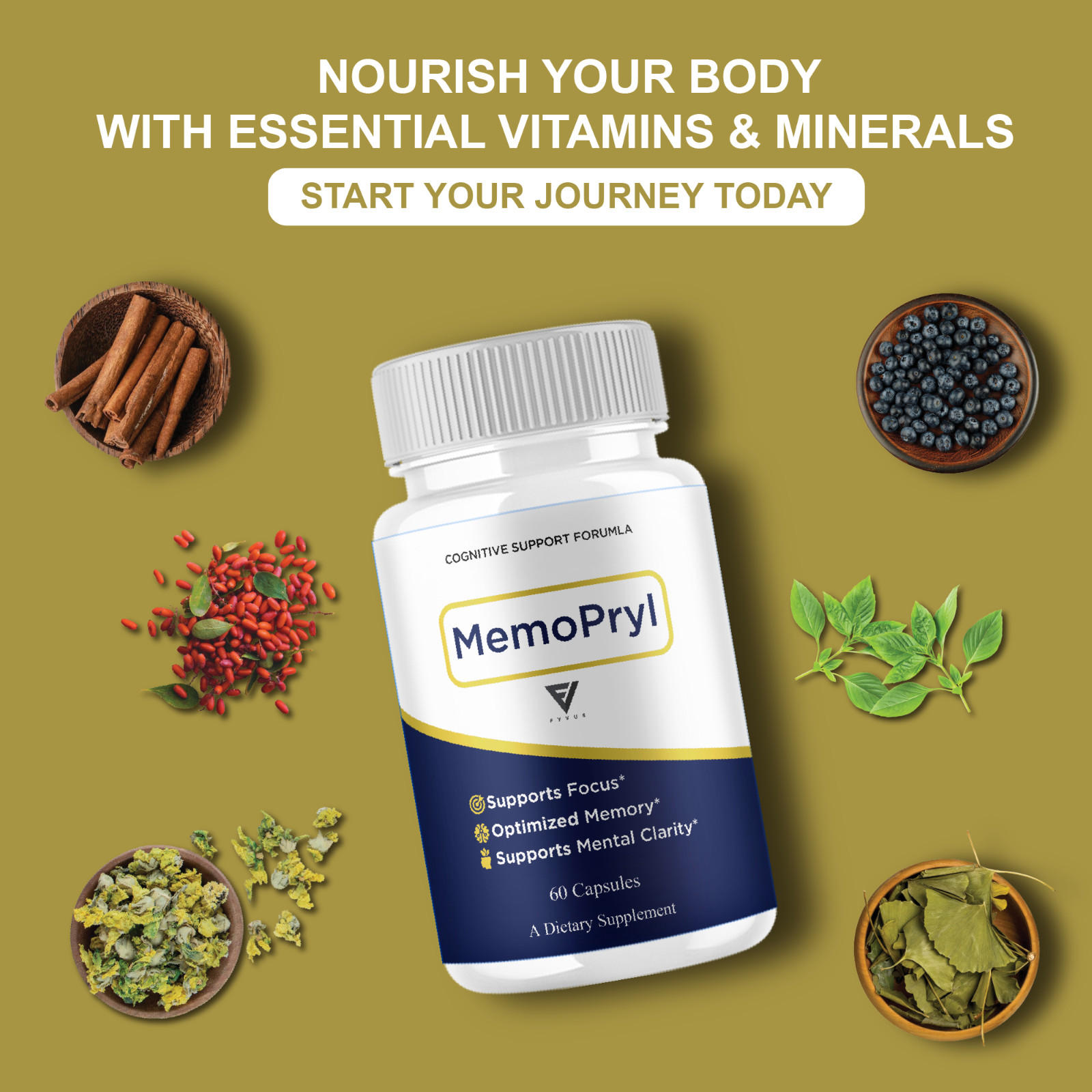 (2 Pack) Memopryl Nootropic Capsules, Memo Pryl Advanced Formula (120 Capsules)