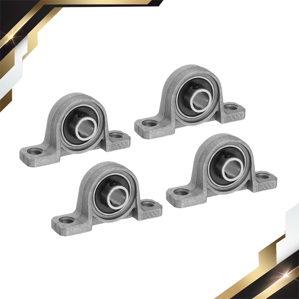 4 Pack 3/8" Pillow Block Bearing Vertical Inner Bore Ball Housing Mounted