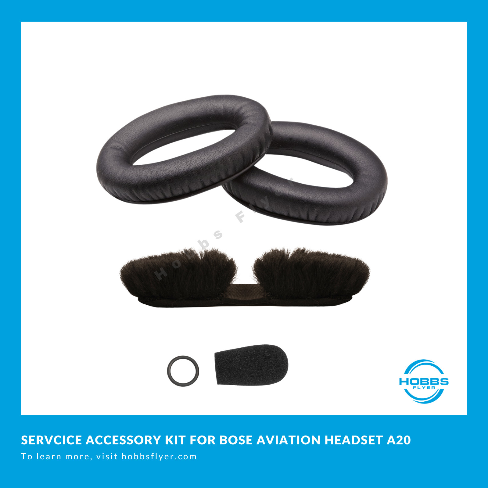 Service Accessory Kit for Bose A20 New Ear Seals, Mic Muff, Headband Cushion